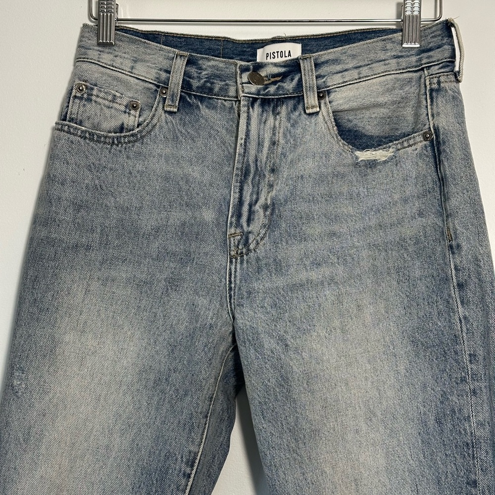 Pistola High Rise Light Wash Ripped Jeans